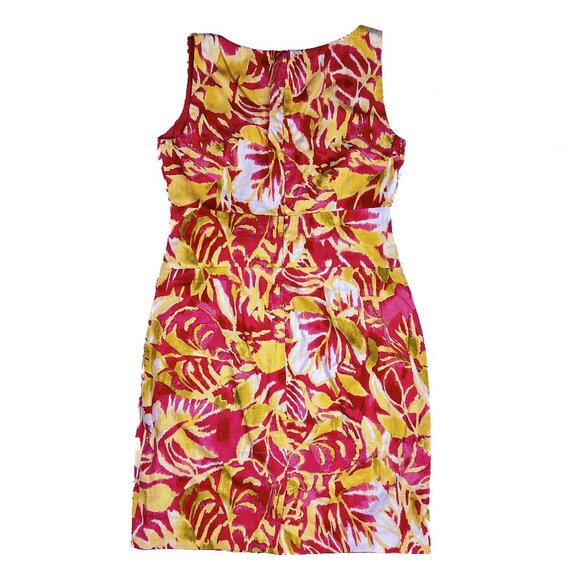 Ralph Lauren Dress Tropical Floral Red Yellow Sleeveless Dress Bow Sz 8P - NWOT - Picture 5 of 10